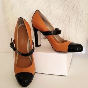 Enzo Angiolini /Womens Mary Janes Heels/ Butter Scotch-Black / Size 7M
